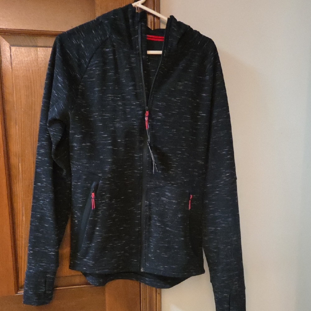 Champion Black Heather Hoodie Set, Joggers Running Suit  with Red Details, NWT